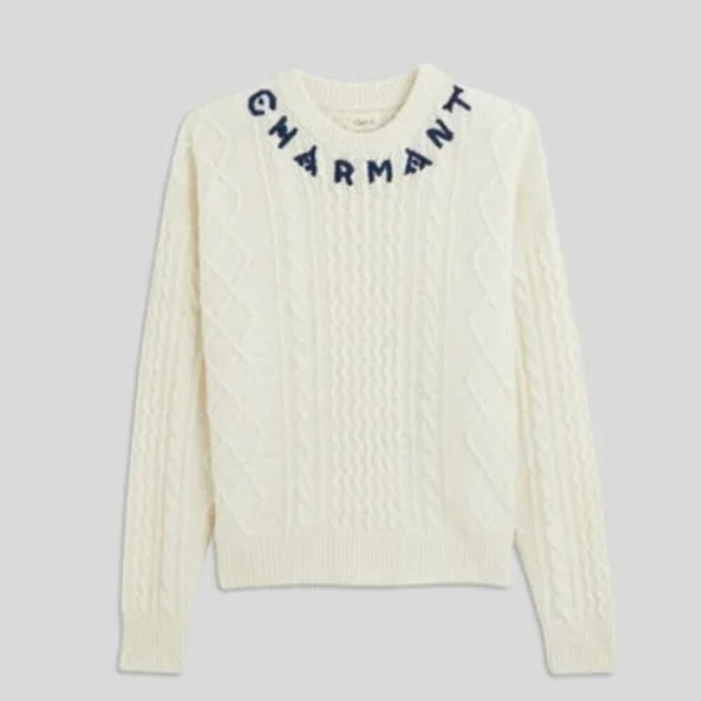 Clare V x Monoprix Fisherman sweater "Charmant", NWT